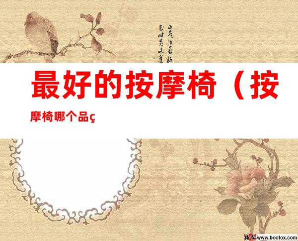 最好的按摩椅(按摩椅哪个品牌好)