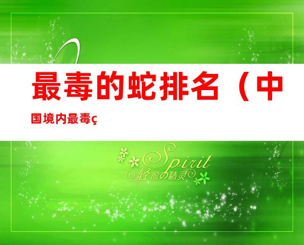 最毒的蛇排名(中国境内最毒的蛇排名)