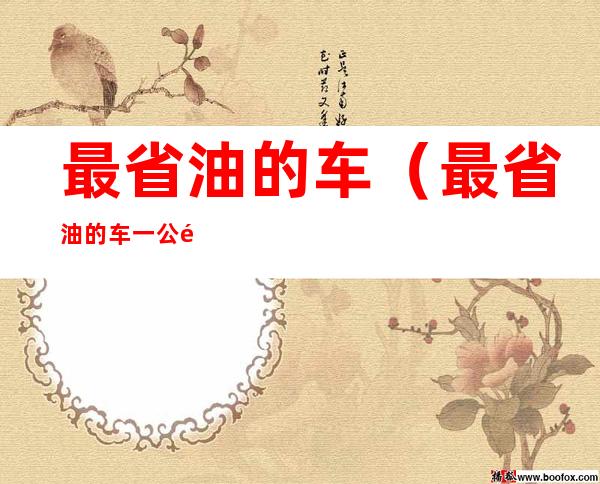 最省油的车(最省油的车一公里几毛)