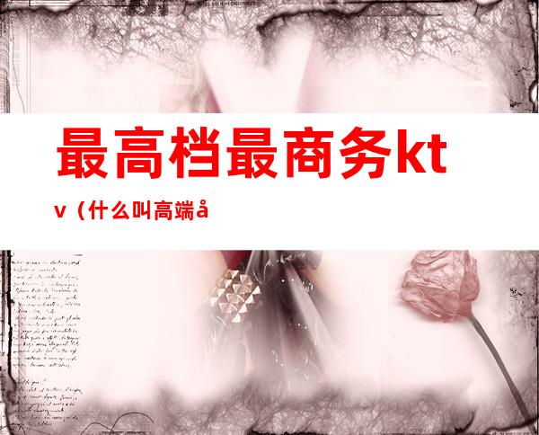 最高档最商务ktv(什么叫高端商务)