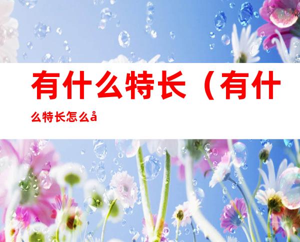 有什么特长(有什么特长怎么写)