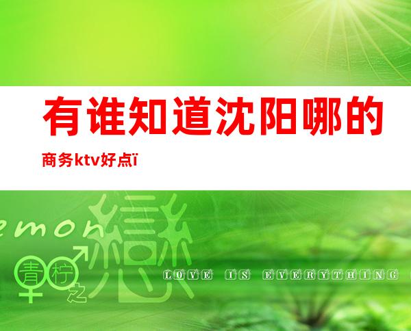 有谁知道沈阳哪的商务ktv好点（沈阳商务ktv人均多少）