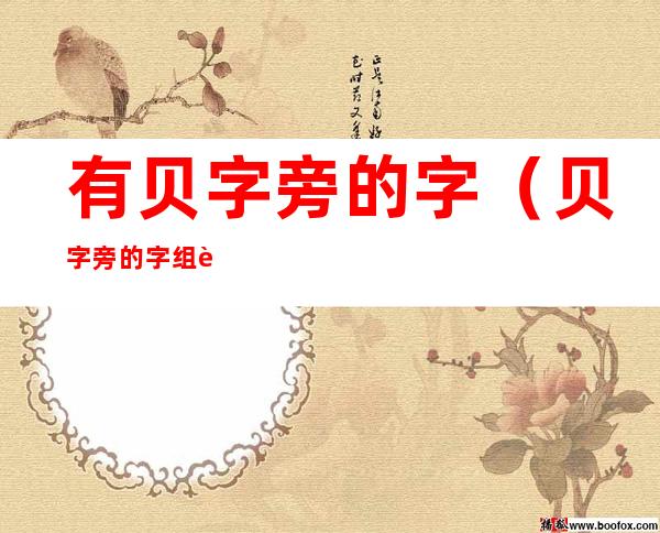 有贝字旁的字(贝字旁的字组词)