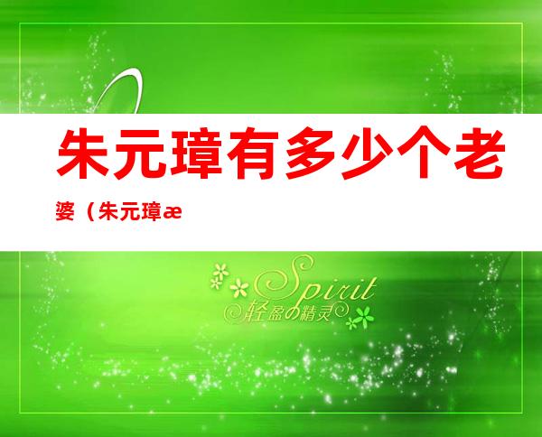 朱元璋有多少个老婆(朱元璋有多少个老婆陪葬)