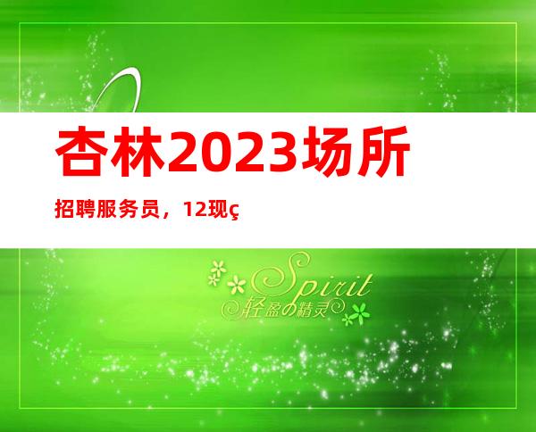 杏林2023场所招聘服务员，12现结，赚速度来