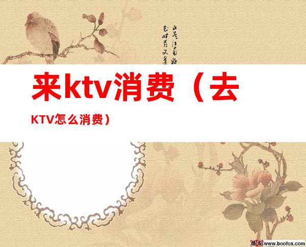来ktv消费（去KTV怎么消费）