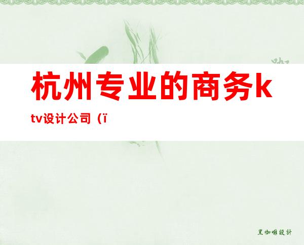 杭州专业的商务ktv设计公司()