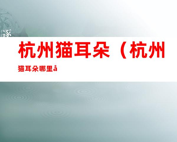 杭州猫耳朵(杭州猫耳朵哪里好吃)