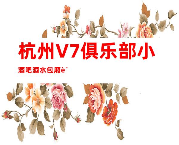 杭州V7俱乐部小酒吧酒水包厢贵不贵，公主怎么消费。