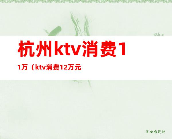 杭州ktv消费11万(ktv消费12万元)