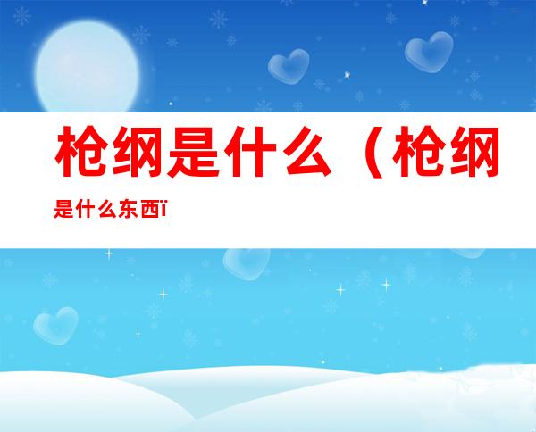 枪纲是什么（枪纲是什么东西）