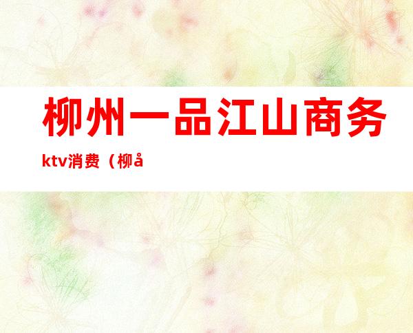 柳州一品江山商务ktv消费(柳州一品江山ktv怎么样)