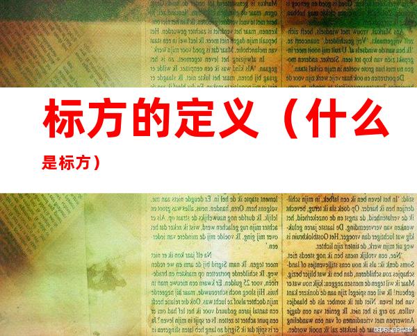 标方的定义(什么是标方)