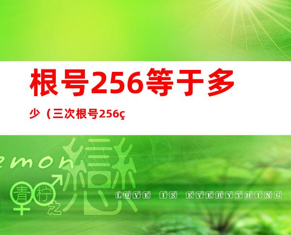 根号256等于多少(三次根号256等于多少)