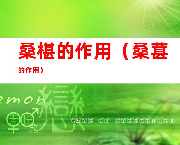 桑椹的作用(桑葚的作用)