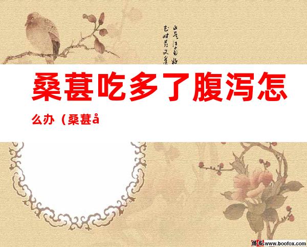 桑葚吃多了腹泻怎么办(桑葚吃多了拉稀怎么办)