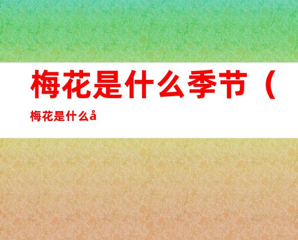 梅花是什么季节(梅花是什么季节枯萎的)