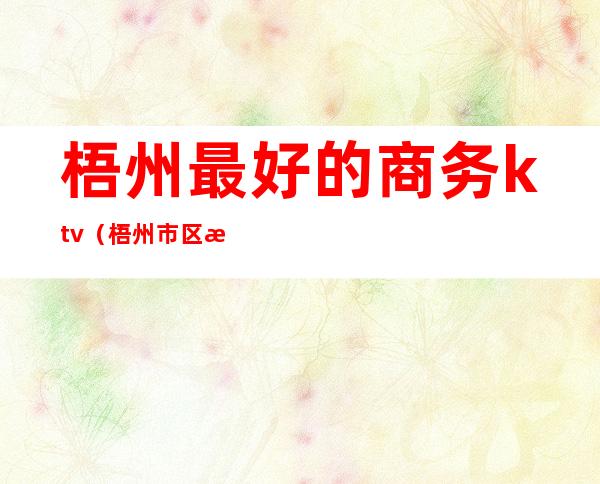 梧州最好的商务ktv(梧州市区有什么好酒店)