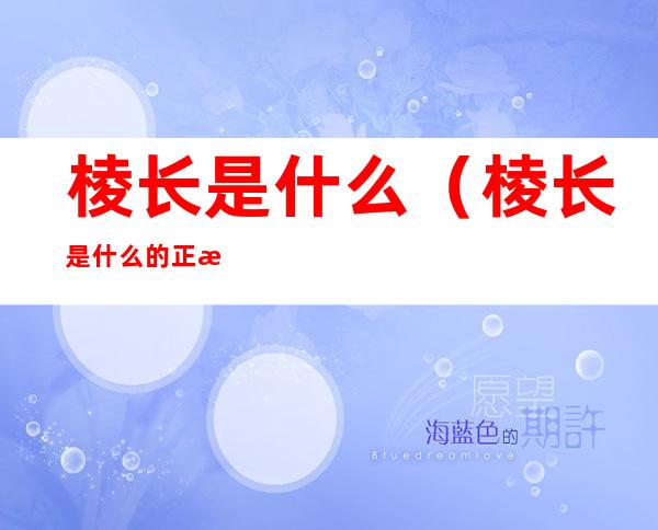棱长是什么（棱长是什么的正方体体积是一立方米）