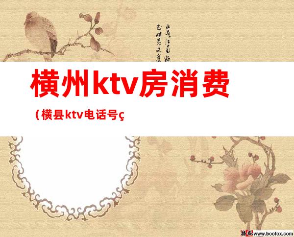 横州ktv房消费(横县ktv电话号码)