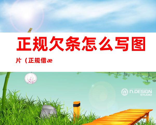 正规欠条怎么写图片(正规借条怎么写图片)