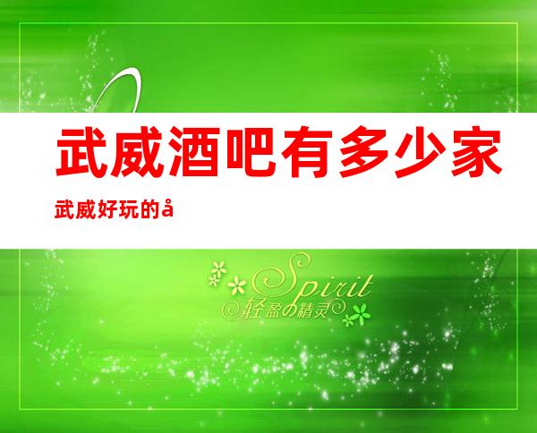 武威酒吧有多少家武威好玩的娱乐场所
