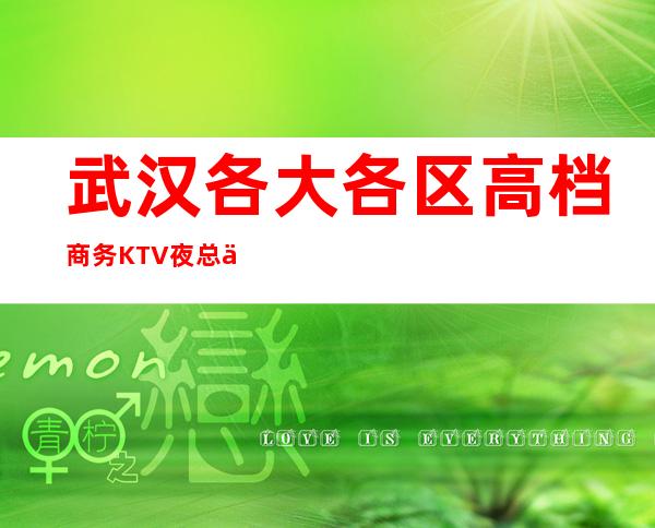 武汉各大各区高档商务KTV夜总会在线预订