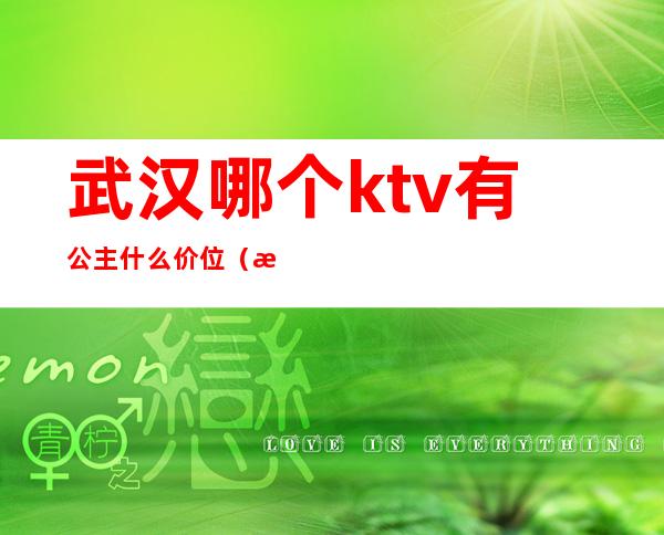 武汉哪个ktv有公主什么价位（武汉东方魅力ktv公主多少钱）
