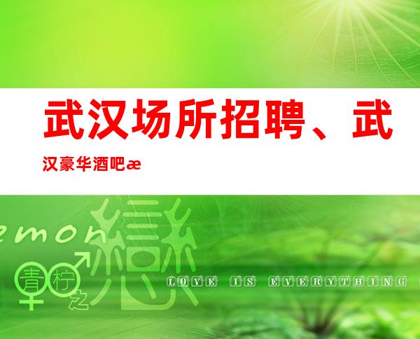 武汉场所招聘、武汉豪华酒吧武汉更高场子20起保证上班