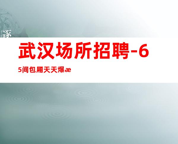 武汉场所招聘-65间包厢天天爆满 你永远不需要担心上班率