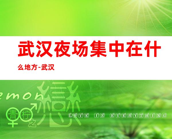 武汉夜场集中在什么地方-武汉ktv夜场预订