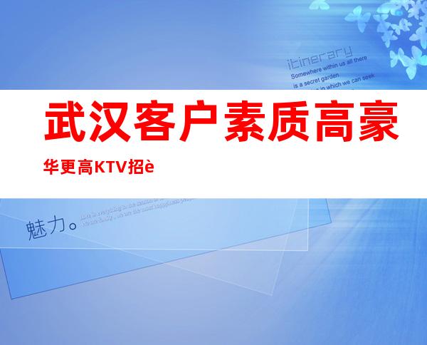 武汉 客户素质高 豪华更高KTV招聘