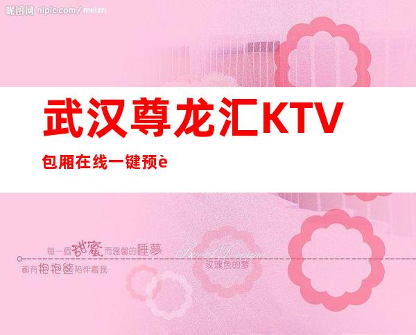 武汉尊龙汇KTV包厢在线一键预订不繁琐