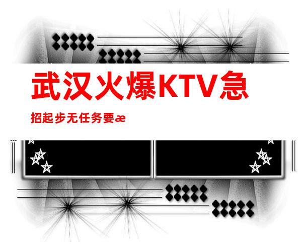 武汉火爆KTV 急招 起步 无任务要求
