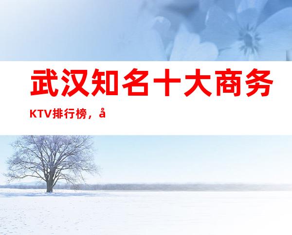 武汉知名十大商务KTV排行榜，哪家夜间活动首 选