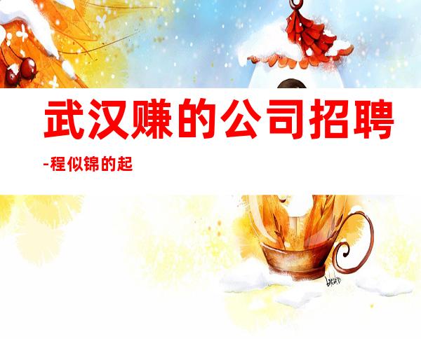 武汉赚的公司招聘-程似锦的起点