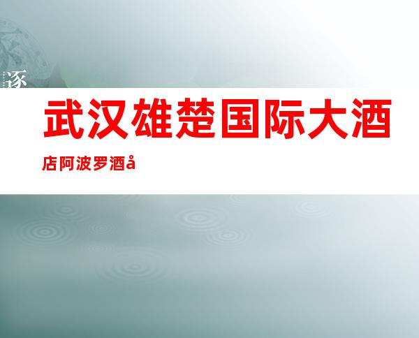 武汉雄楚国际大酒店阿波罗酒吧武汉更高豪华酒吧之一