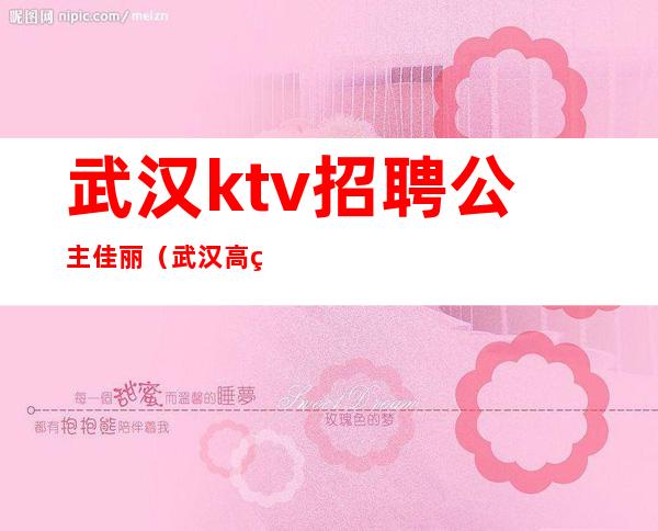 武汉ktv招聘公主佳丽(武汉高端ktv招聘模特)