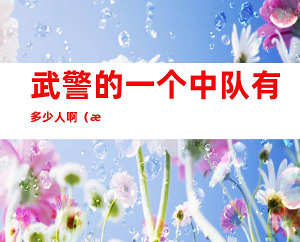 武警的一个中队有多少人啊（武警一个中队大概多少人）