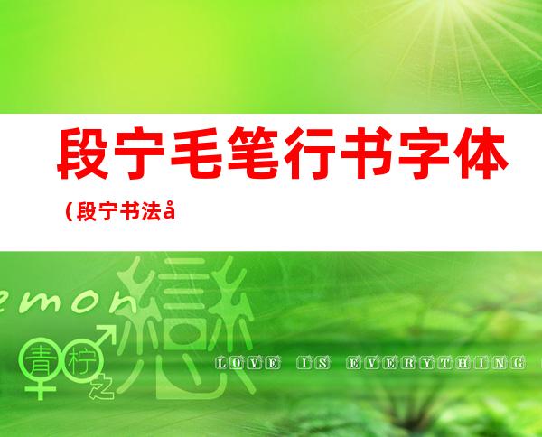 段宁毛笔行书字体(段宁书法字体)