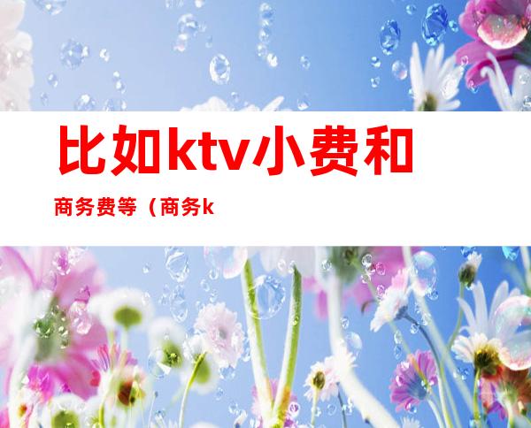 比如ktv小费和商务费等（商务ktv小费统一结还是私下给）