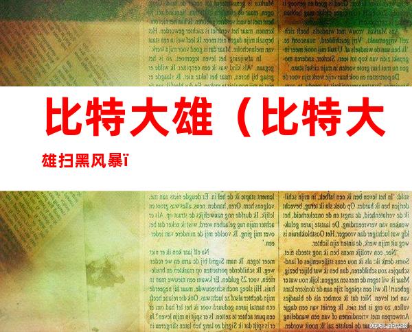 比特大雄（比特大雄 扫黑风暴）