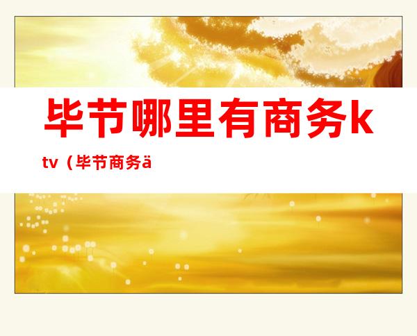 毕节哪里有商务ktv(毕节商务会所)