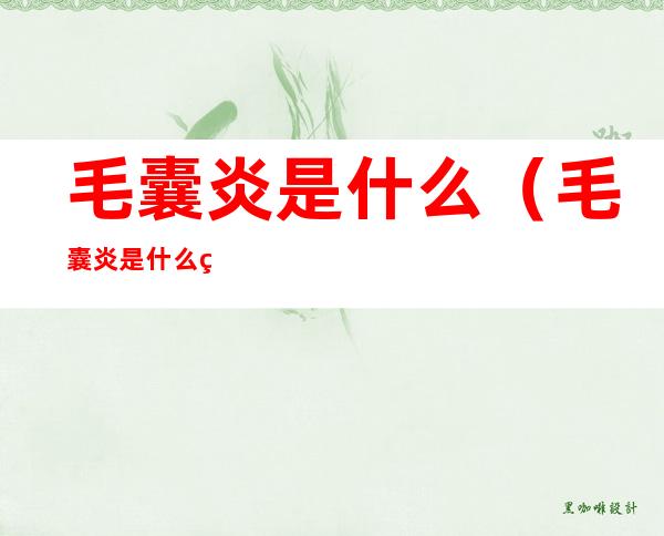 毛囊炎是什么(毛囊炎是什么细菌感染引起的)
