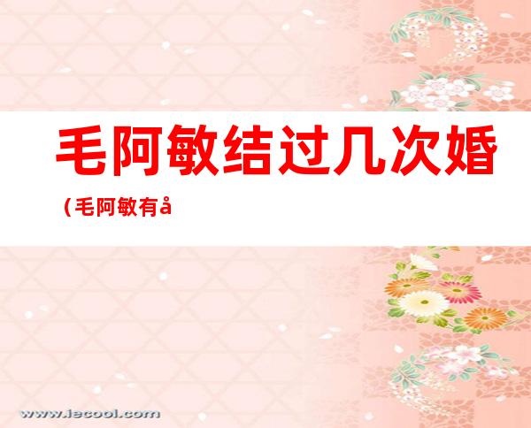 毛阿敏结过几次婚(毛阿敏有几段婚史)