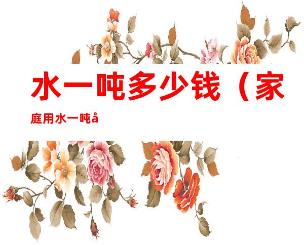 水一吨多少钱(家庭用水一吨多少钱)