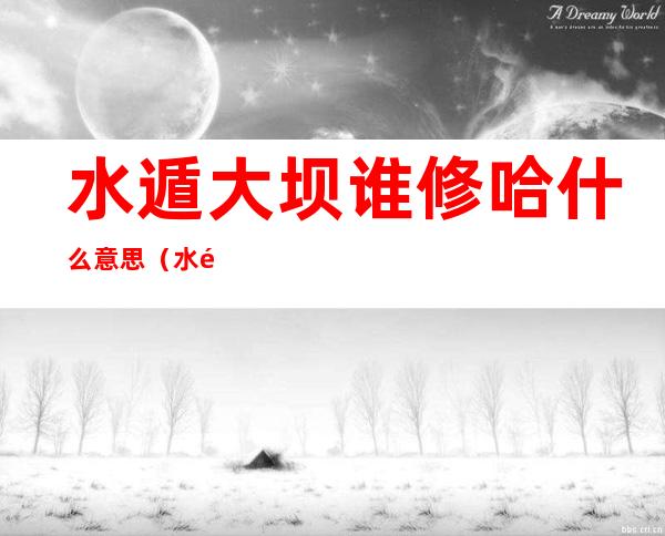 水遁大坝谁修哈什么意思(水遁大坝谁修哈表情包)