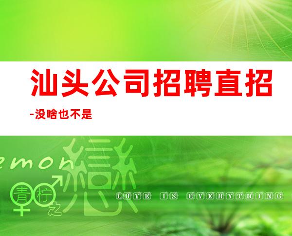 汕头公司招聘直招-没啥也不是