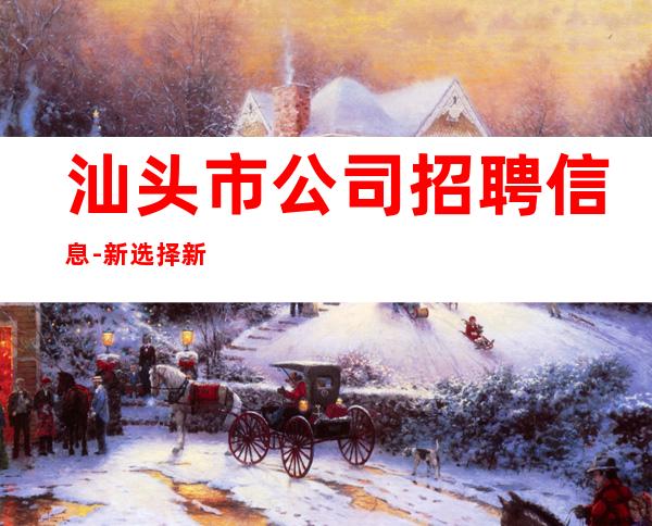 汕头市公司招聘信息-新选择新开始一切值得