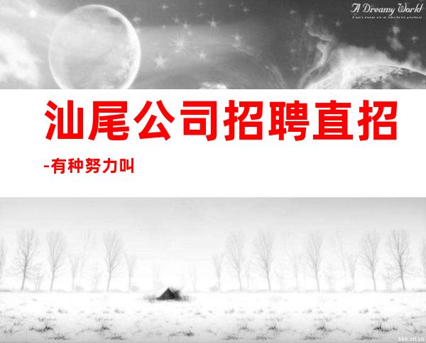 汕尾公司招聘直招-有种努力叫坚持